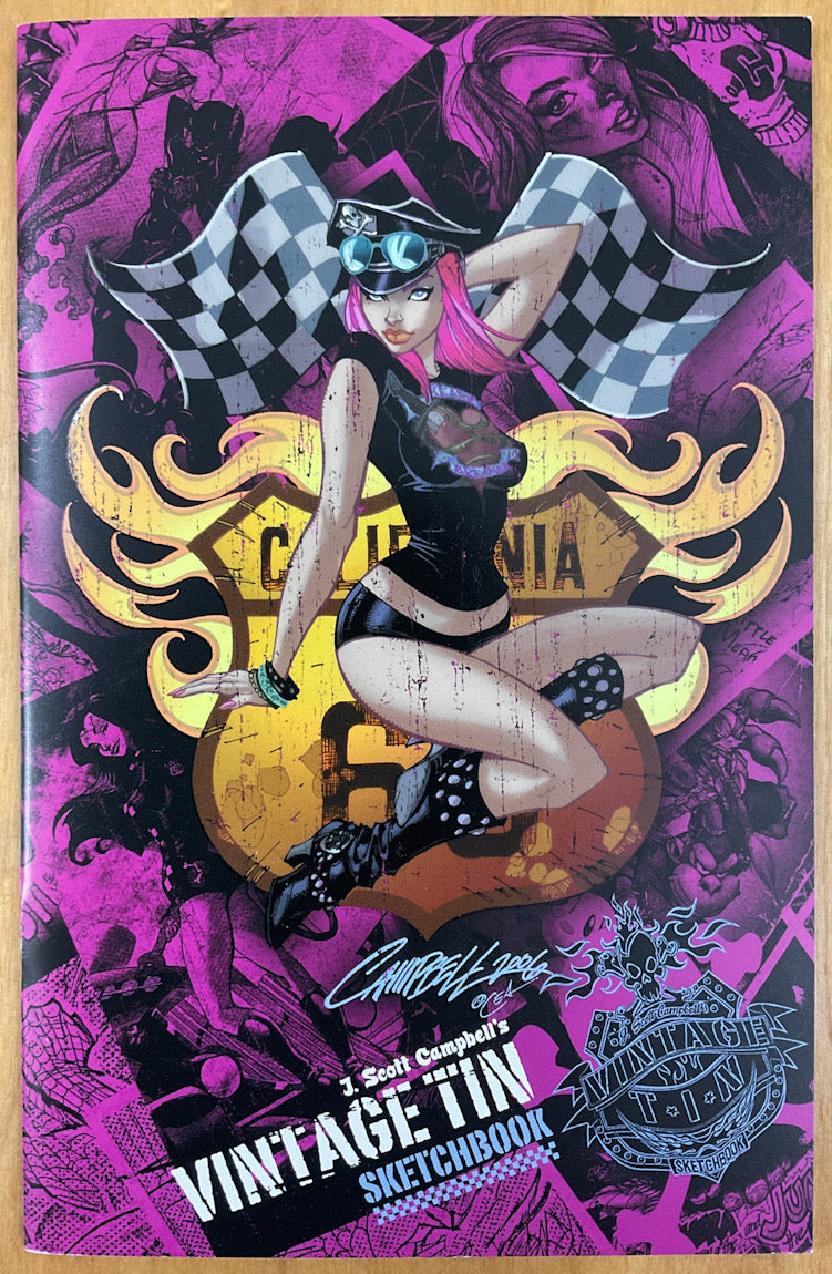 J. Scott Campbell's Vintage Tin Sketchbook - Signed