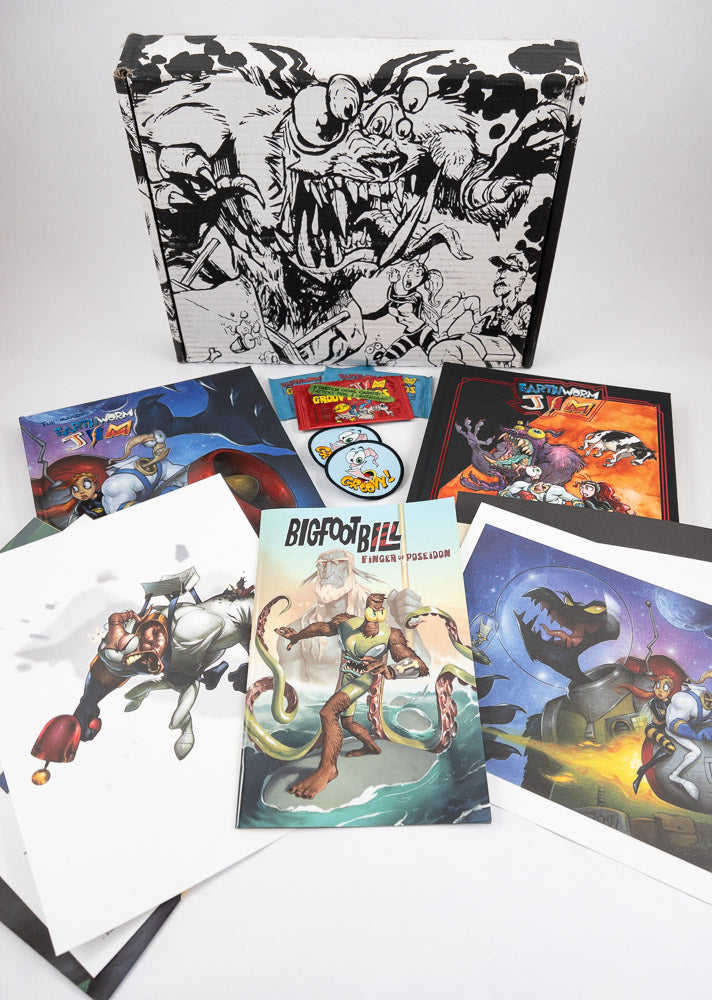 Earthworm Jim: Launch the Cow and The Making of Earthworm Jim Indiegogo Package