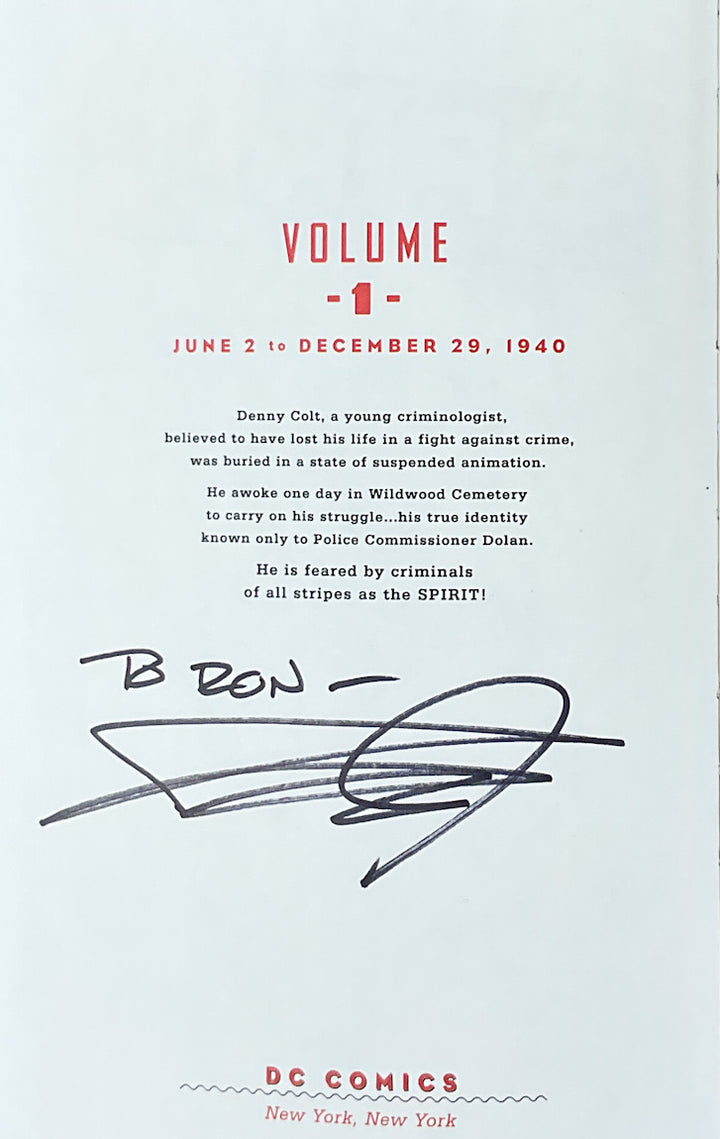 The Spirit Archives, Vol. 1 - First Printing Inscribed by Frank Miller