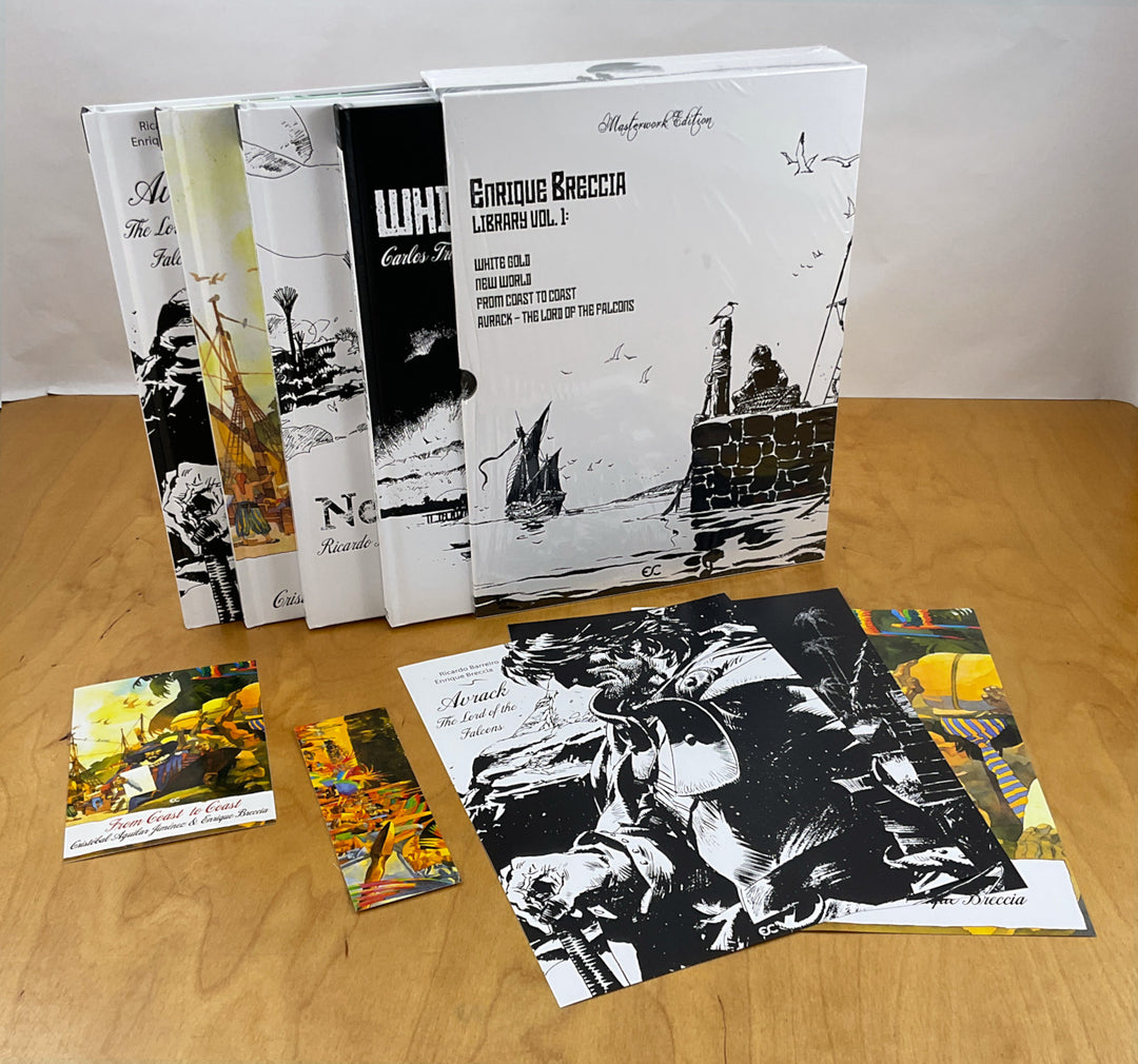Enrique Breccia Library Vol. 1: White Gold, New World, From Coast to Coast, & Avrack - The Lord of the Falcons - Numbered with Kickstarter Extras