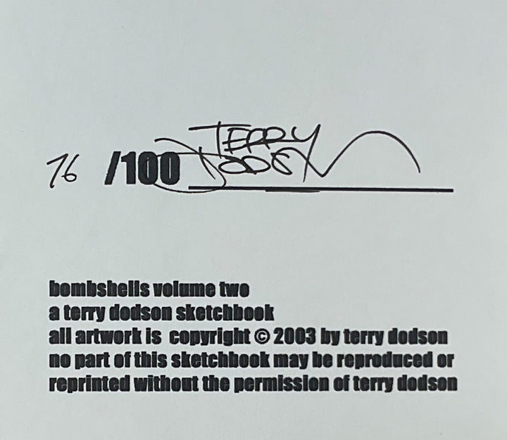 Bombshells Vol. Two: A Terry Dodson Sketchbook (2003) Signed & Numbered