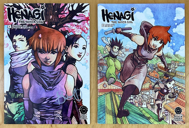 Henagi the Ninja Girl #1-2 - Signed