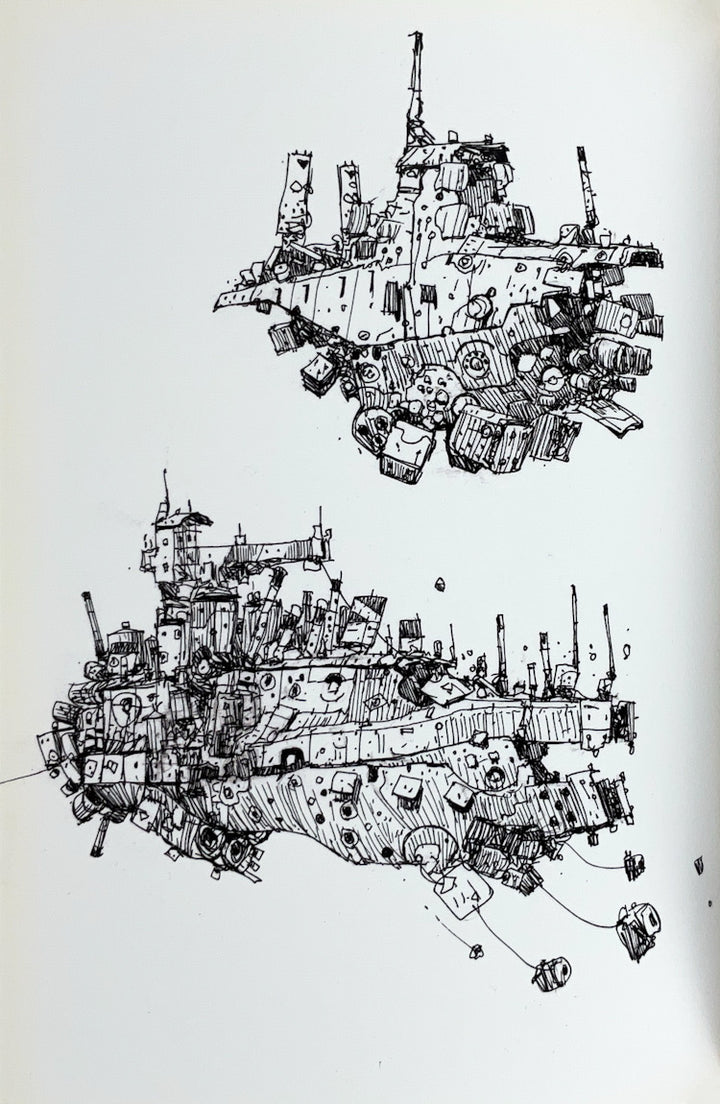Robots, Space Dudes, Flying Ships, Etc.: A Book of Drawings by Ian McQue (2013) Inscribed with a Drawing