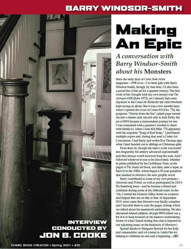 Comic Book Creator #25: Barry Windsor-Smith