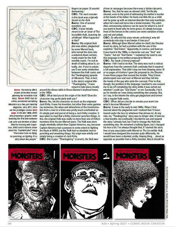 barry windsor smith monsters Comic Book Creator #25: Barry Windsor-Smith – Stuart Ng Books
