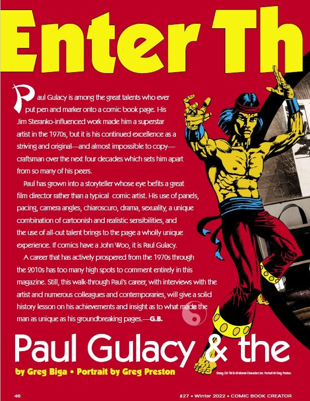 Comic Book Creator #27: Kung Fu Master Paul Gulacy