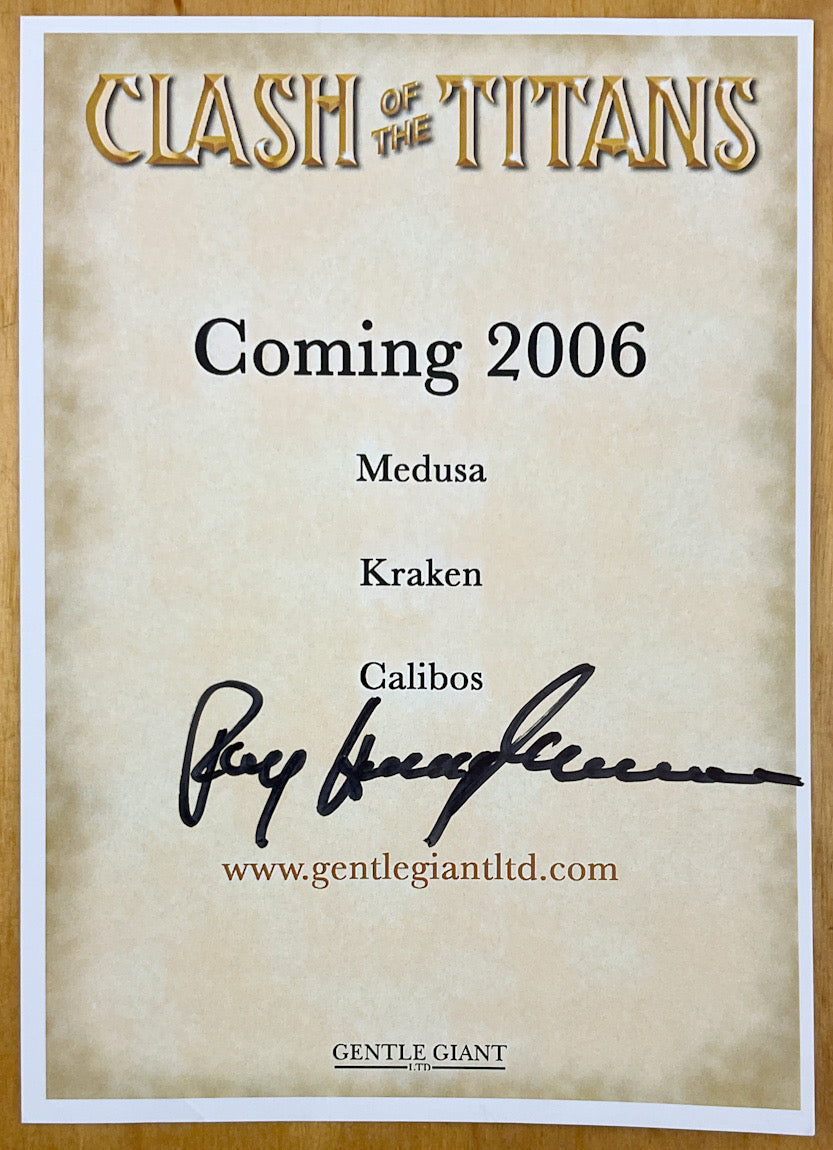 Clash of the Titans Flyer Signed by Ray Harryhausen
