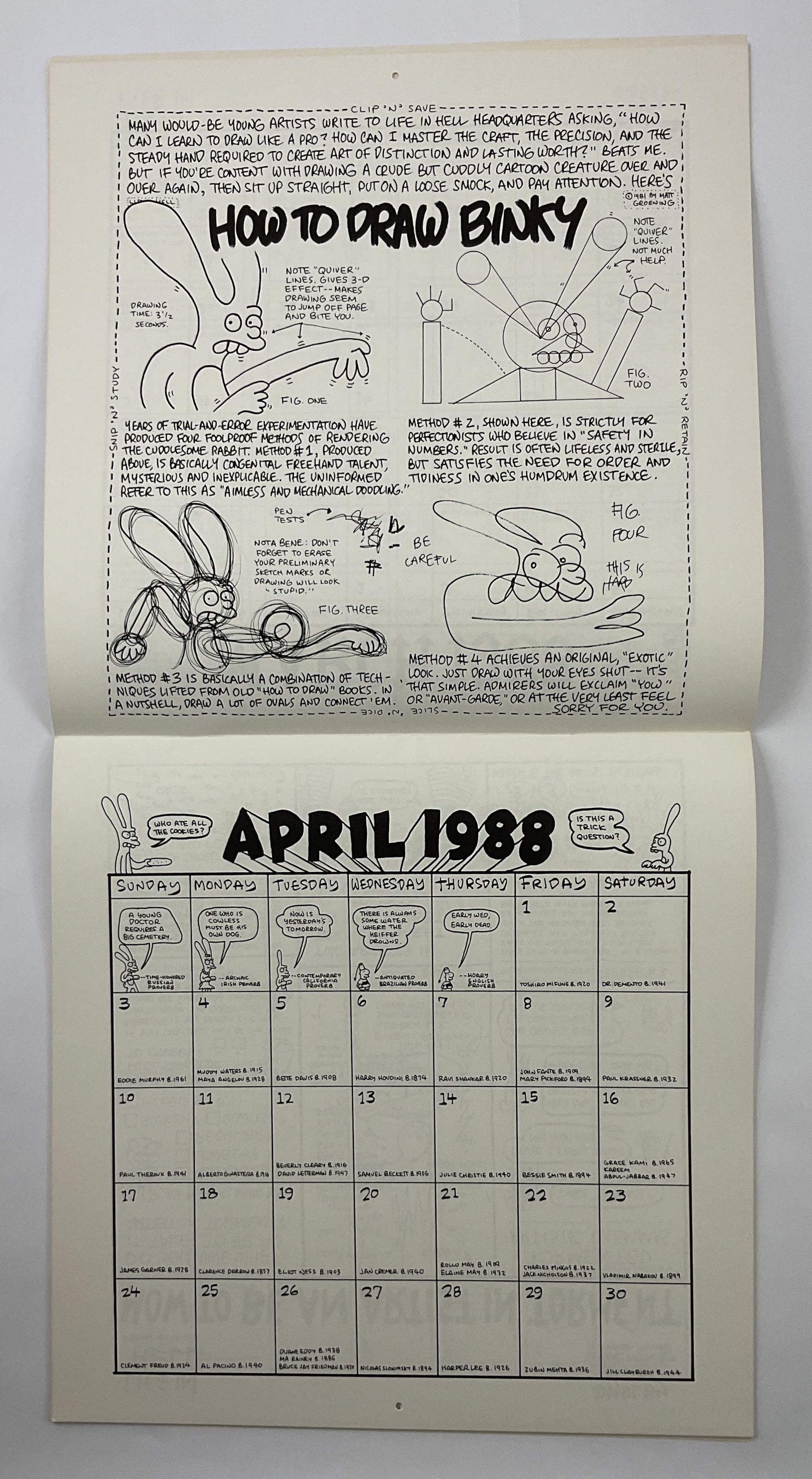 Life in Hell 1988 Fun Calendar – Stuart Ng Books