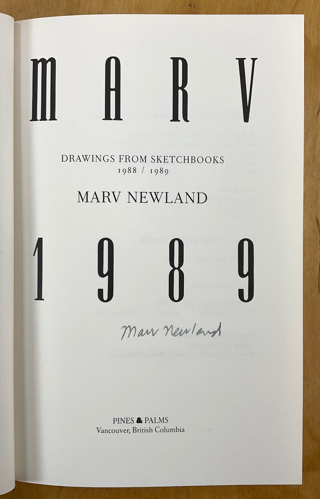 Marv 1989: Drawings From Sketchbooks (Signed)