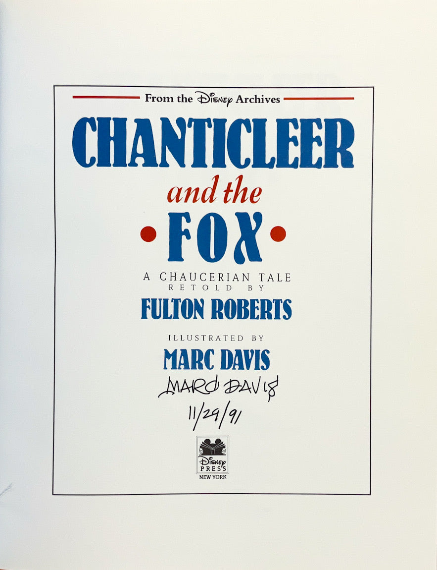 Chanticleer and the Fox - Signed & Dated by Marc Davis