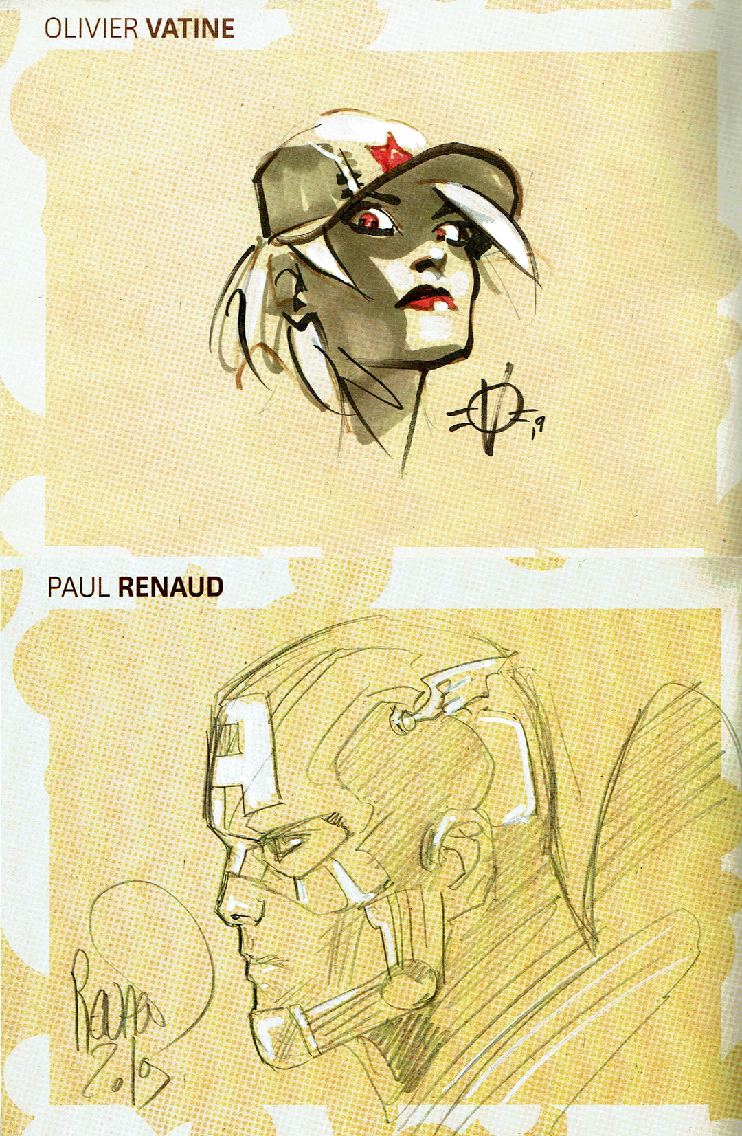 Double Feature #1: Paul Renaud/Olivier Vatine - Signed with Head Sketches by Both Artists [Set F]