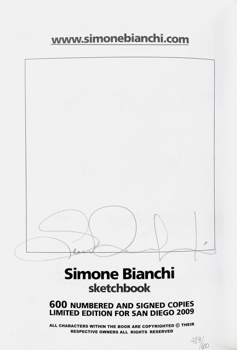Simone Bianchi Sketchbook: San Diego 2009 Exclusive Edition - Signed & Numbered