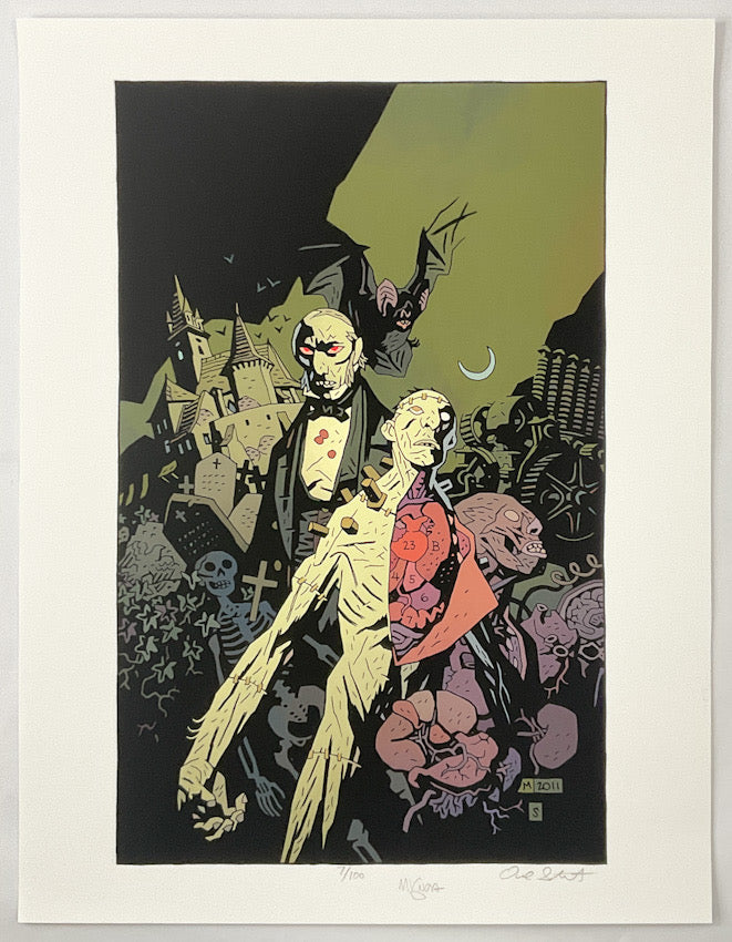 World of Horror #1 - Frankenstein's Monster and Dracula - Signed & Numbered Print