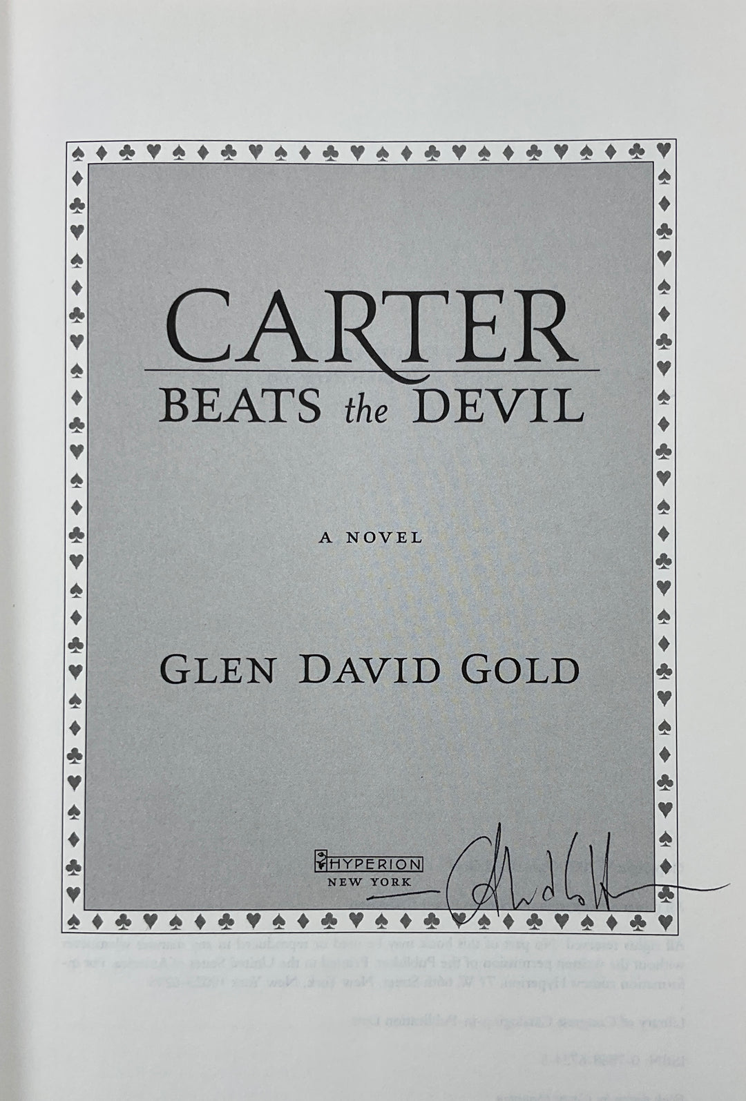 Carter Beats The Devil - Signed