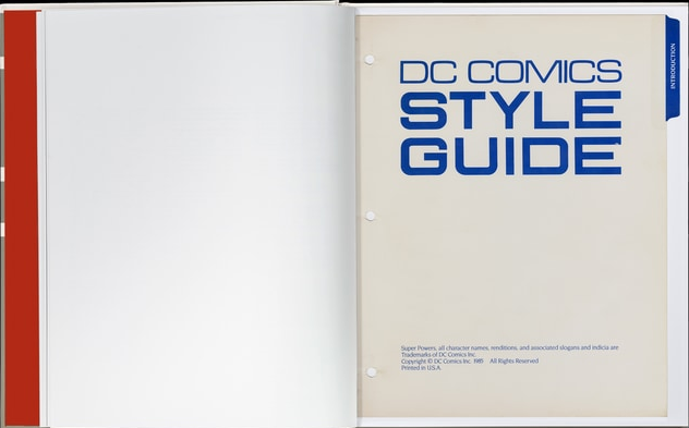 DC COMICS STYLE GUIDE 1982 DOWNLOAD visual data 5