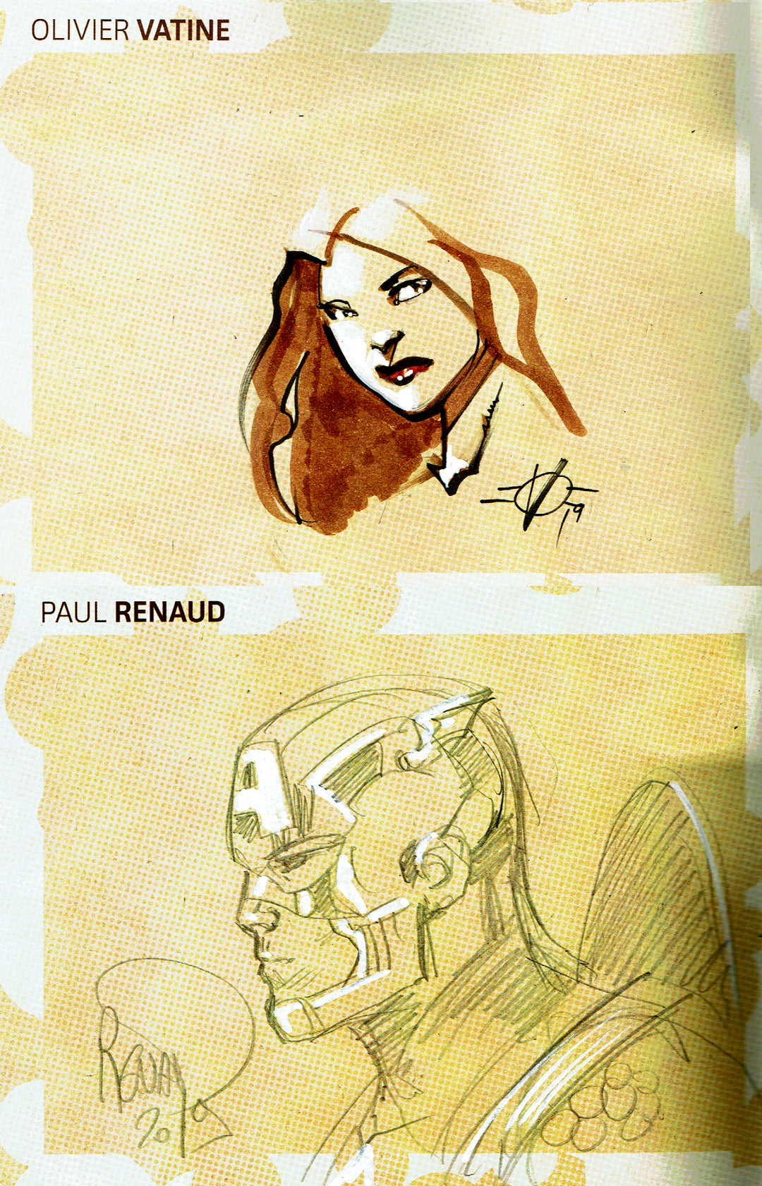 Double Feature #1: Paul Renaud/Olivier Vatine - Signed with Head Sketches by Both Artists [Set T]