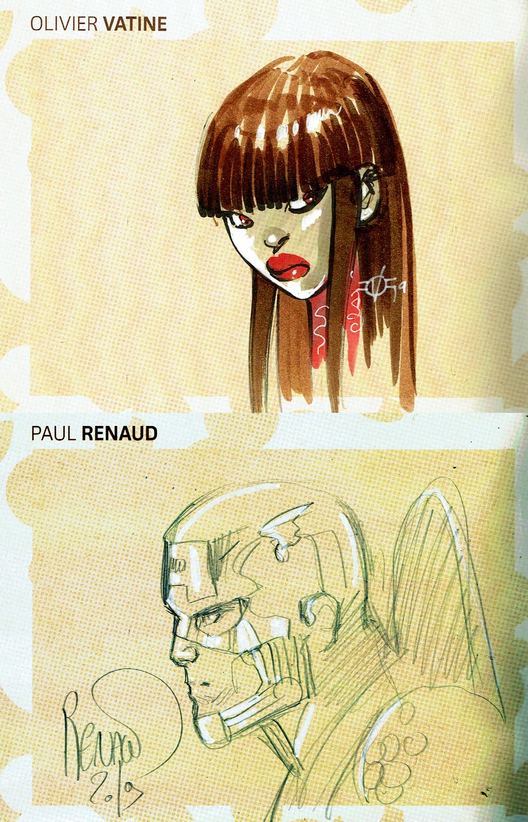 Double Feature #1: Paul Renaud/Olivier Vatine - Signed with Head Sketches by Both Artists [Set Z]