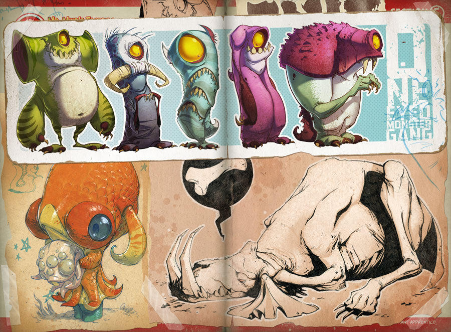 The Monster Volume - Signed First with Drawings, A Separate Drawing, Slipcase and other Kickstarter Extras