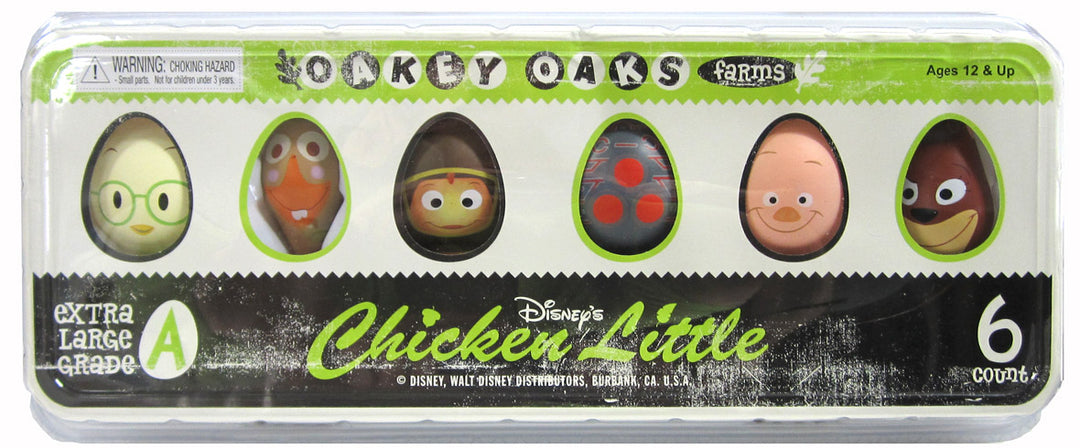 Walt Disney's Chicken Little Set of 6 Mini Block Figures in Plastic Egg Carton