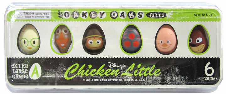 Walt Disney's Chicken Little Set of 6 Mini Block Figures in Plastic Egg Carton