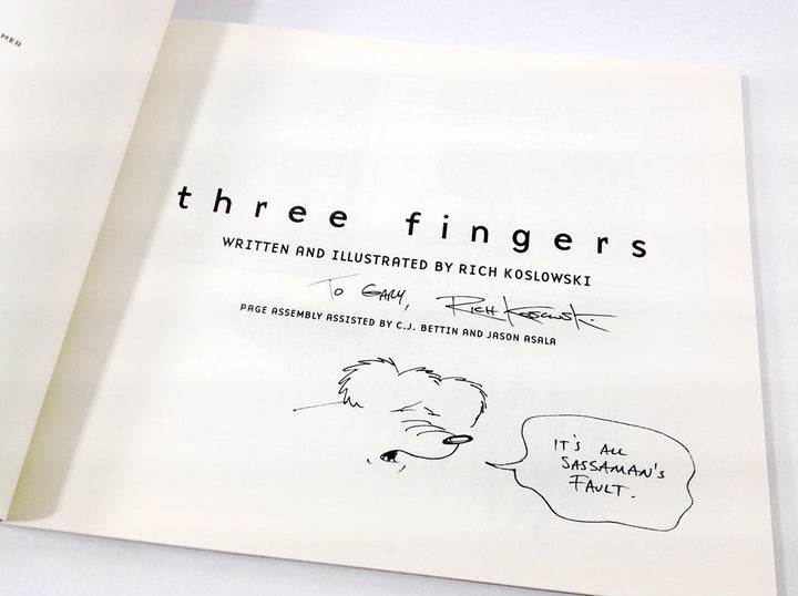 Three Fingers - First Printing Inscribed with a Drawing