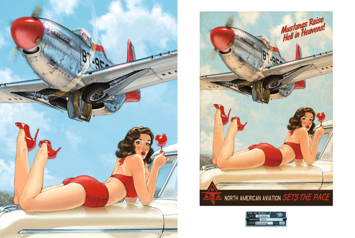 Pin-Up Wings Metal Wall Plaque - P-51