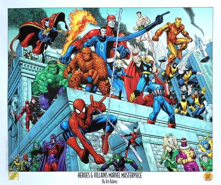 Heroes & Villains Marvel Masterpiece Limited Edition Lithograph